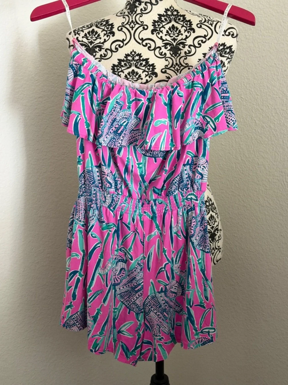 Lilly Pulitzer Anja Romper Pink Elephant Size S - Picture 6 of 7